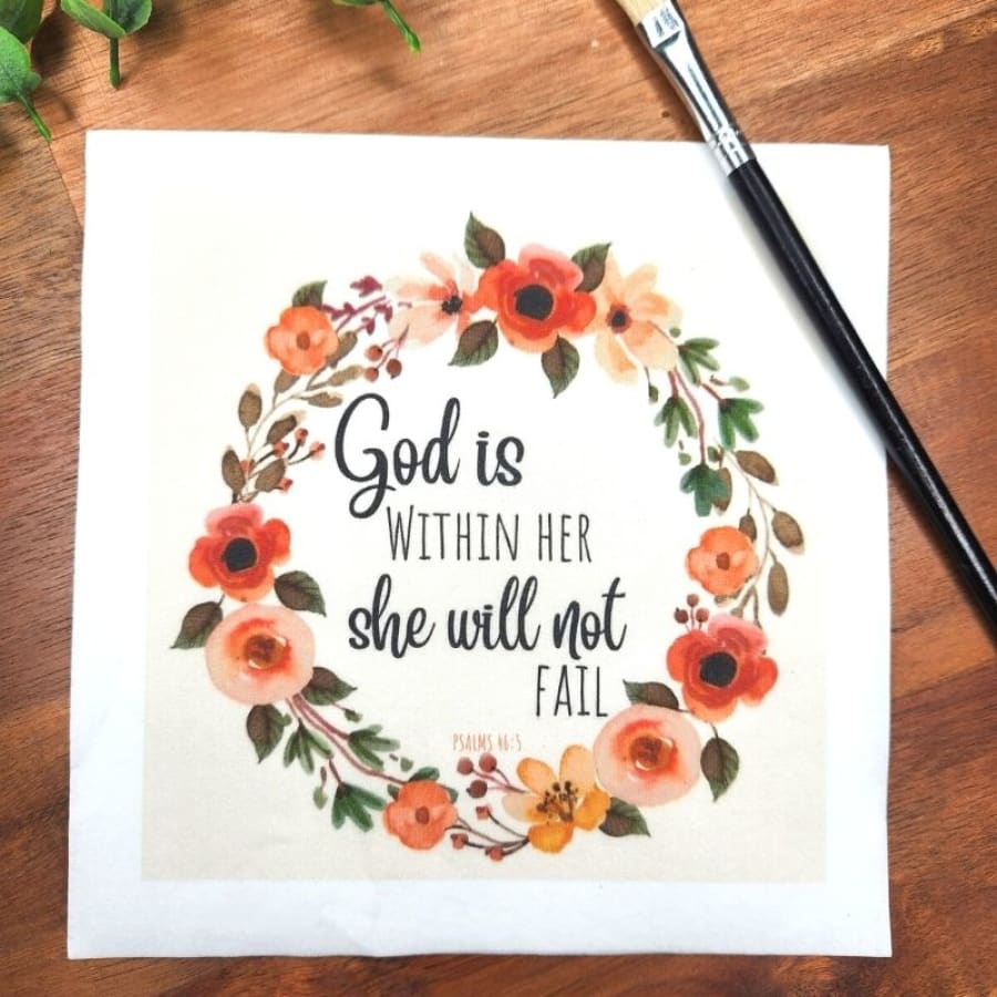 God Is Within Her Psalms 46:5 Decoupage Christian Napkin