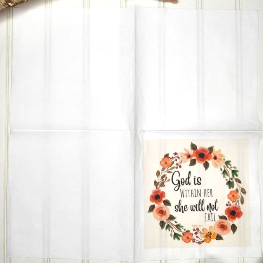 God Is Within Her Psalms 46:5 Decoupage Christian Napkin