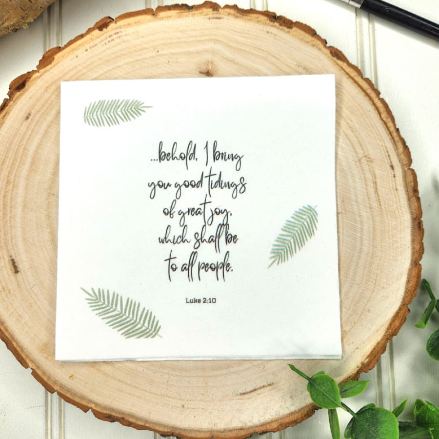 Good Tidings Luke 2:10 Decoupage Christian Napkin