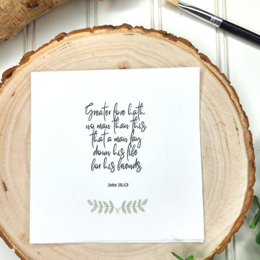 Greater Love John 15:13 Decoupage Christian Napkin