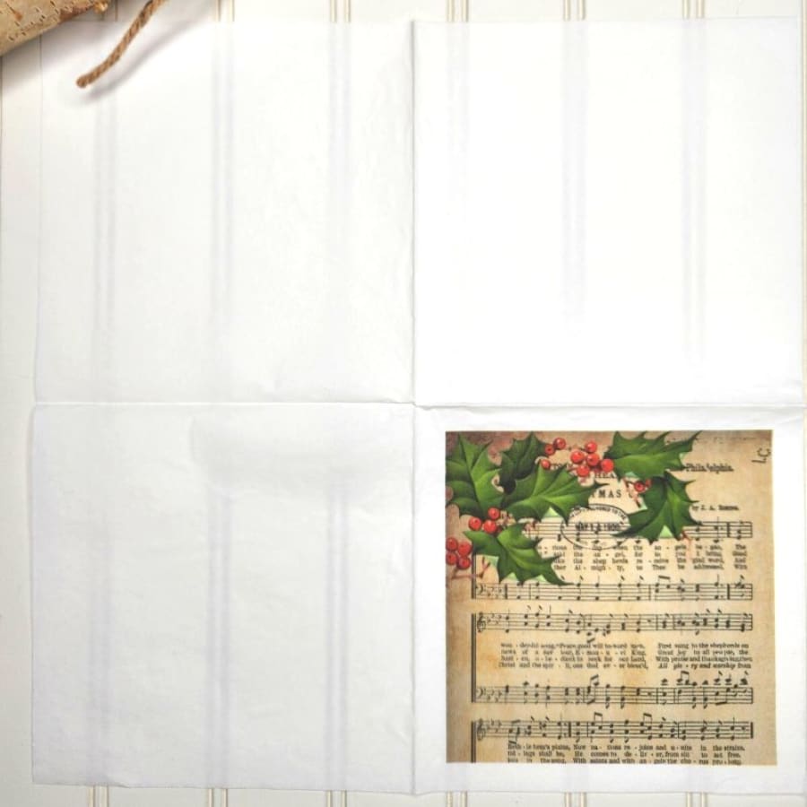 Hymns & Holly Christian Paper Decoupage Napkins