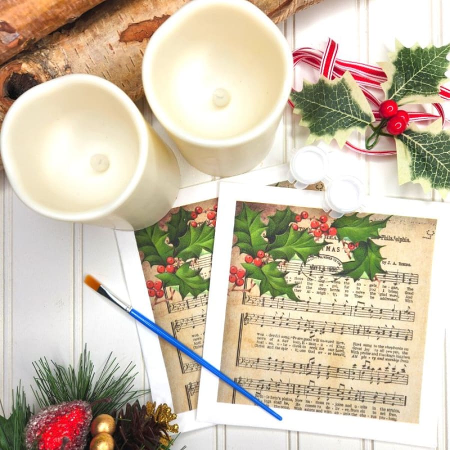 Hymns & Holly Christian Paper Decoupage Napkins