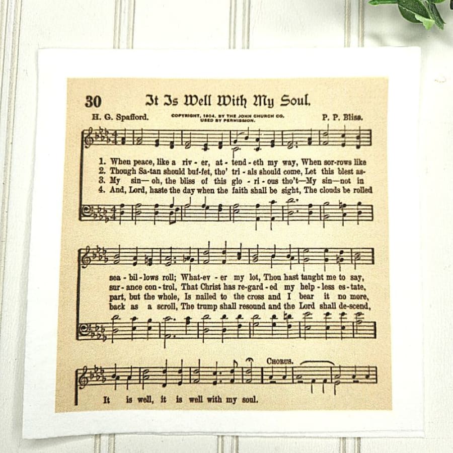 It Is Well With My Soul Hymn Decoupage Christian Paper 