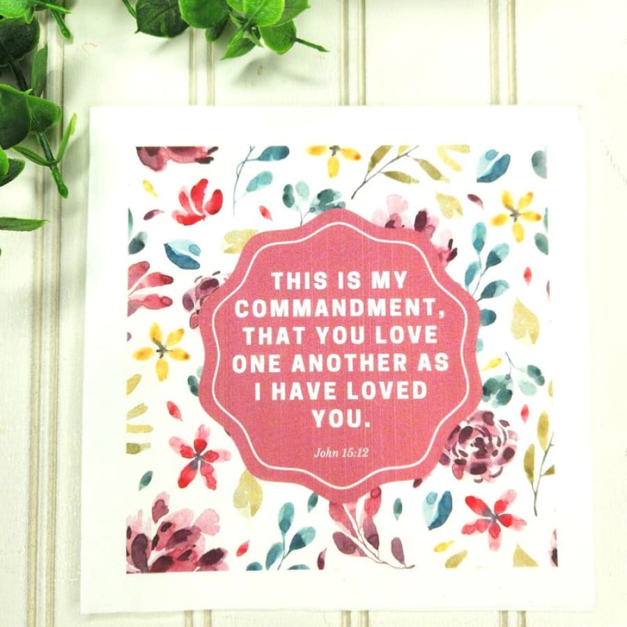 Love One Another John 15:12 Christian Paper Decoupage