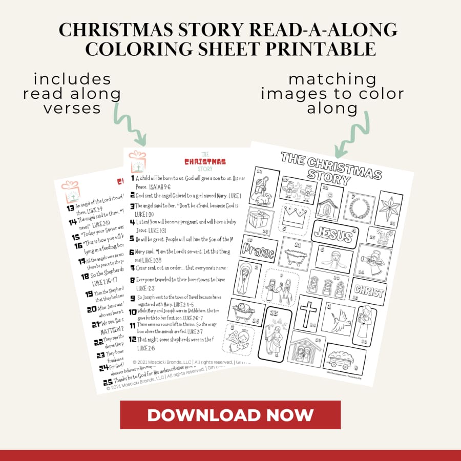 Nativity Story Coloring Page Printable [FREE Download]