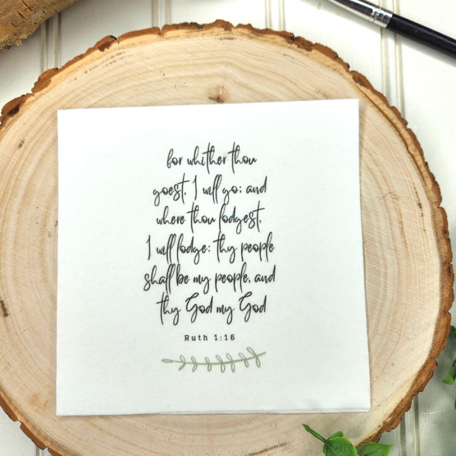 Ruth’s Promise Ruth 1:16 Decoupage Christian Napkin