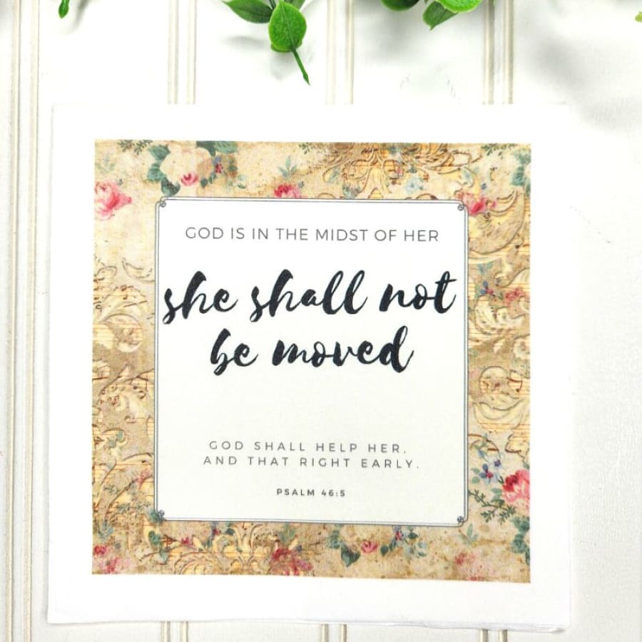She Shall Not Be Moved Psalm 46:5 Christian Paper Decoupage