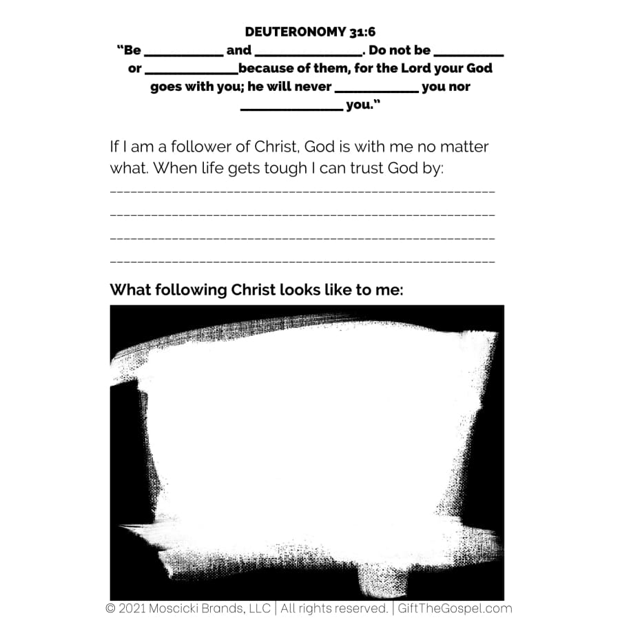 drawing prompt youth bible study lessons pdf free on for teens on Deuteronomy 31:6