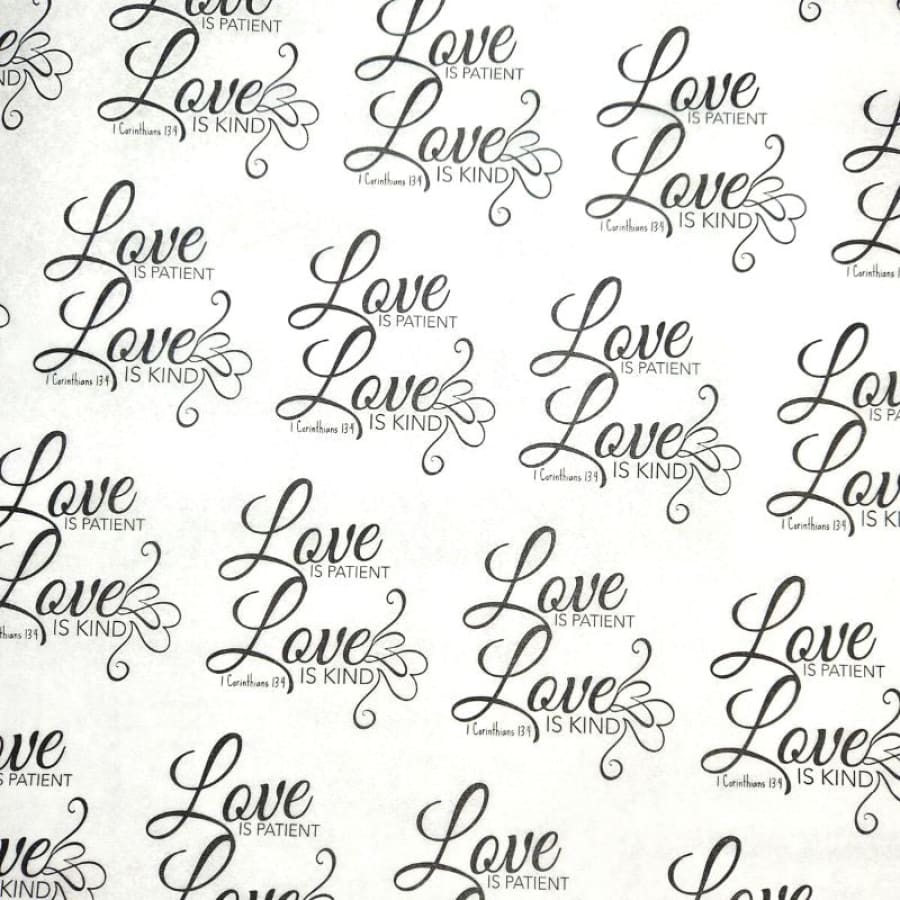 WHOLESALE Bible Verse Gift Tissue Paper 1 Corinthians 13:4 